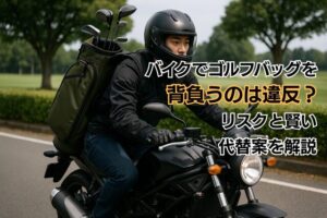 バイクでゴルフバッグを背負うのは違反?リスクと賢い代替案を解説