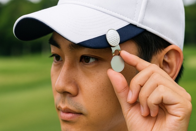 ゴルフマーカーマグネットの帽子への付け方と基本