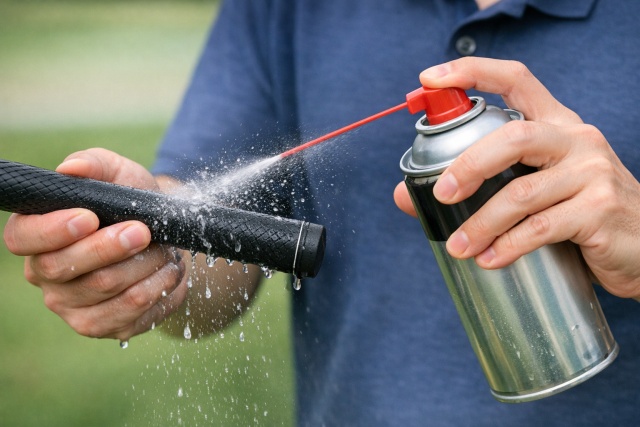 ベタベタしたグリップへのパーツクリーナー使用は厳禁