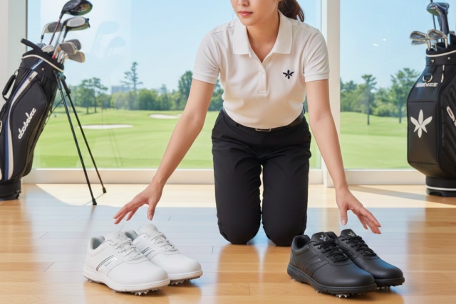 普段履きと兼用なら汚れにくい黒スパイクレス