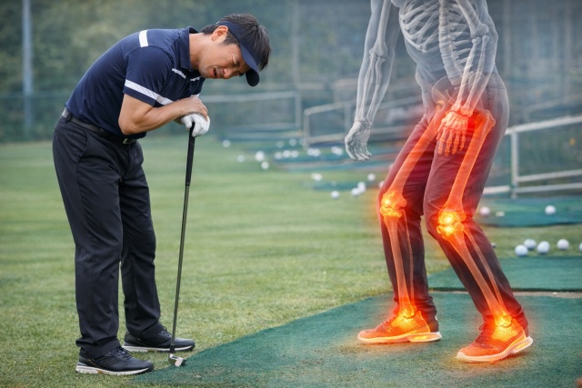 下半身の筋力低下によるアドレスと重心の崩れ