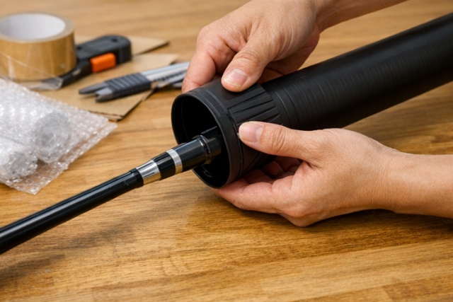 セリアのポスターケースをシャフト保護に転用する