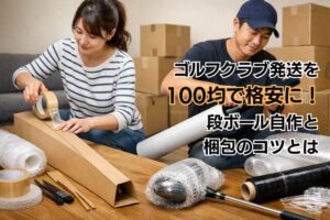 ゴルフクラブ発送を100均で格安に！段ボール自作と梱包のコツとは
