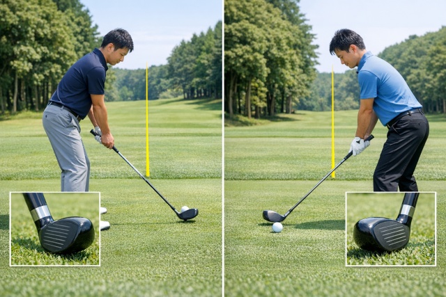 フェースの向きと飛球線方向で確認する基本の判別法