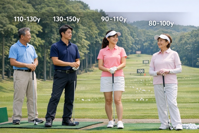 女性の初心者で100ヤード飛べば平均以上の技術