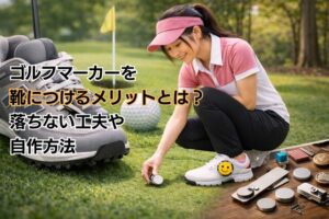 ゴルフマーカーを靴につけるメリットとは？落ちない工夫や自作方法