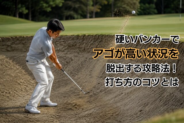 硬いバンカーでアゴが高い状況を脱出する攻略法！打ち方のコツとは